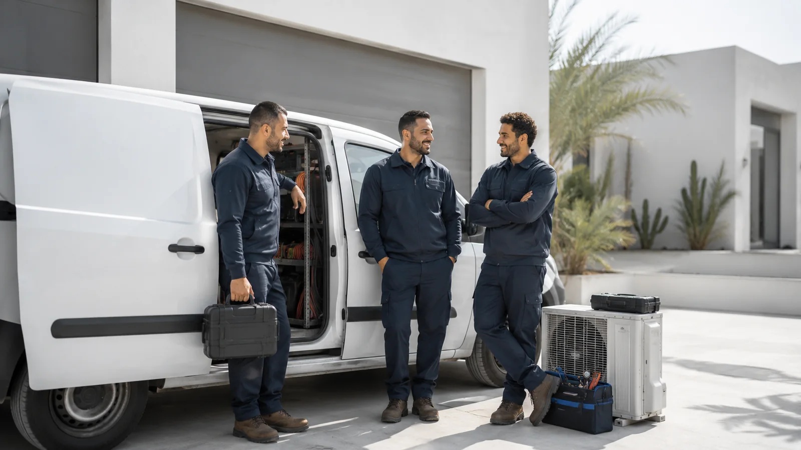 Équipe mobile E.L.M prête pour une intervention de maintenance
